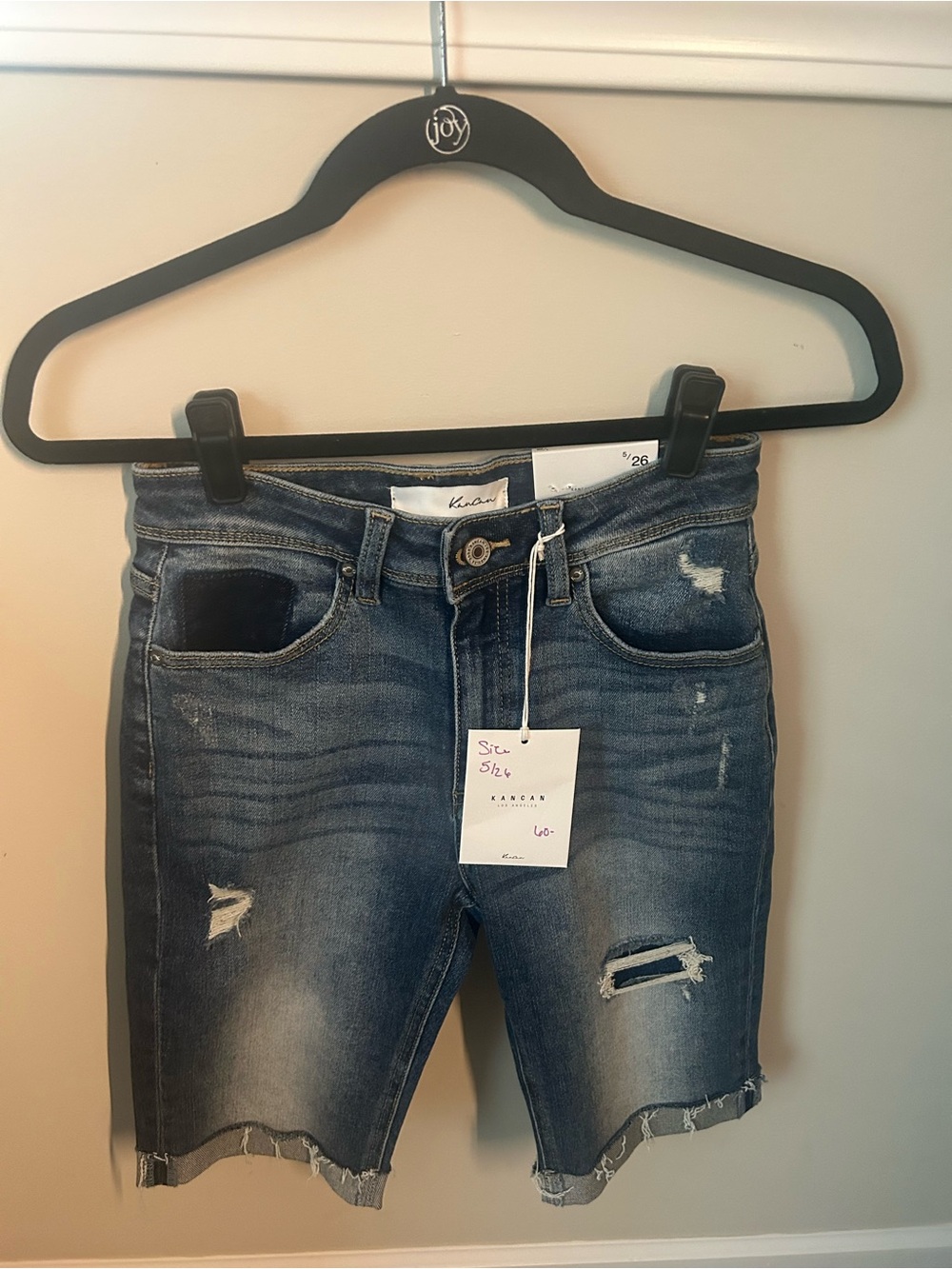 KanCan Women’s Distressed Blue Denim Jean Shorts